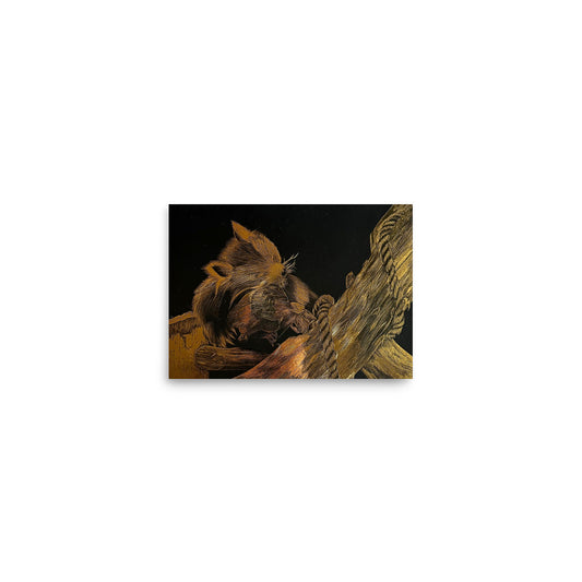 Golden Red Panda - Matte Print