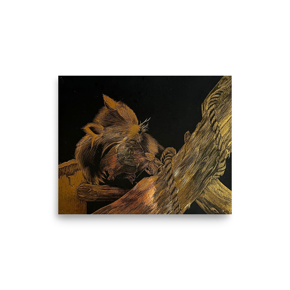 Golden Red Panda - Matte Print