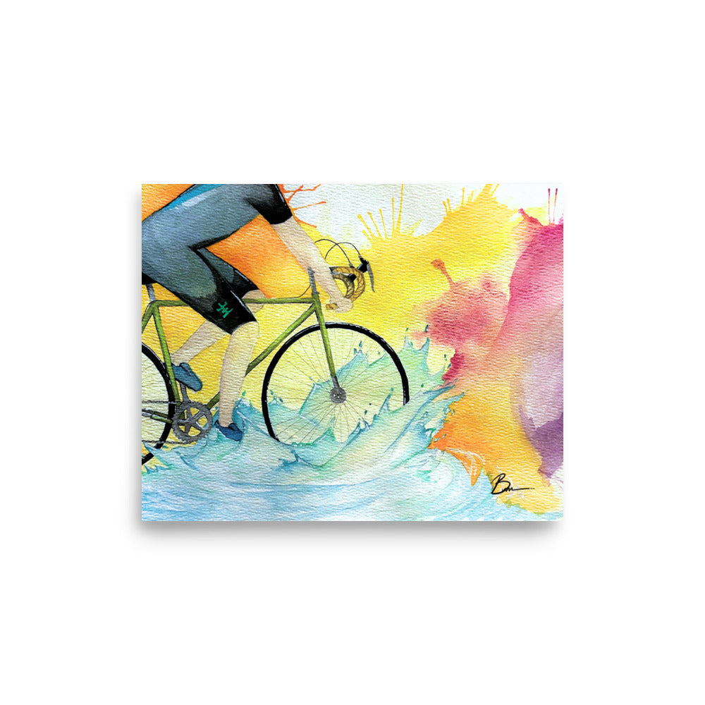 Rainbow Cyclist - Matte Print