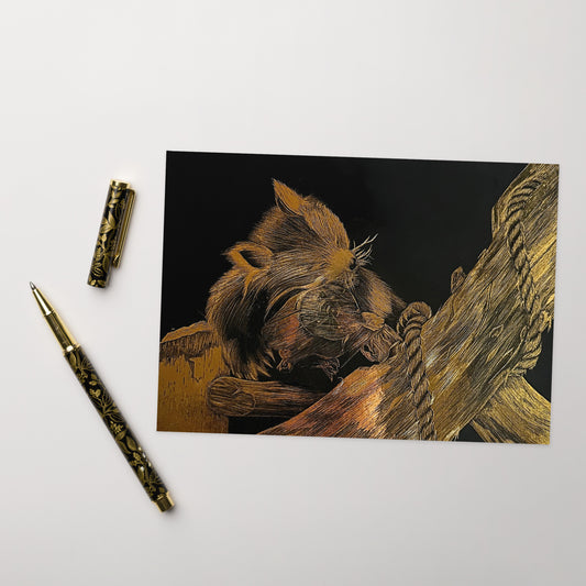 Golden Red Panda - Greeting Card