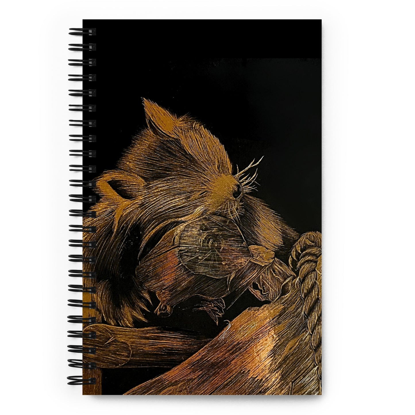Golden Red Panda - Spiral Notebook